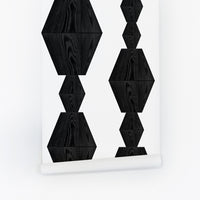 Black wood block shiplap design removable wallpaper