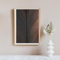 modern interior with close up of leaf wall art