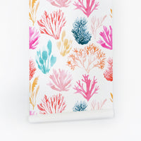 Coral reef removable wallpaper for nursery interior