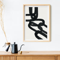 Mid century modern brush chain design art print