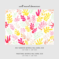 bright colors wall mural with coral inspired pattern
