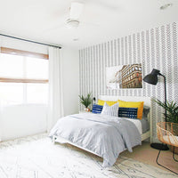 minimal aztec print removable wallpaper for teen boys bedroom