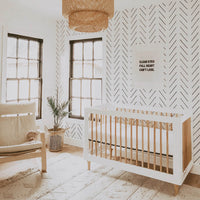 Scandi boho herringbone nursery removable wallpaper