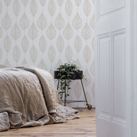 leaf stripe botanical peel and stick wallpaper for bedroom design
