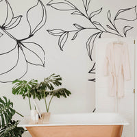 Minimal floral removable wallpaper