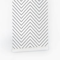 minimal black and white chevron print removable wallpaper for kids room