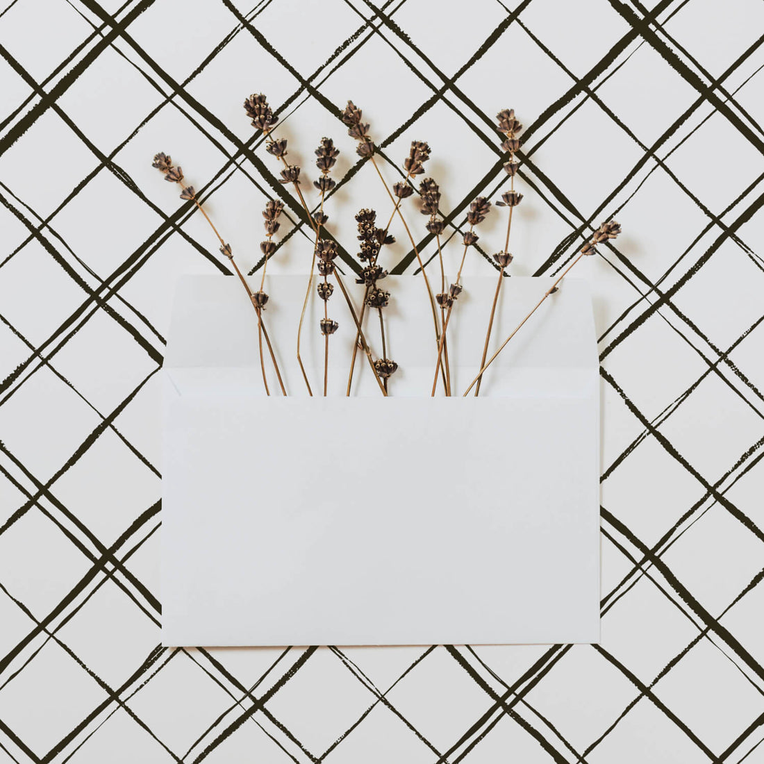 minimal plaid design removable wallpaper for farmhouse bathroom interior