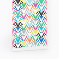 colorful art deco style removable wallpaper for kids room
