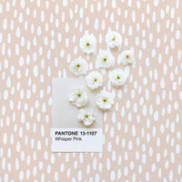 Pink and white speckle design removable wallpaper by Livettes