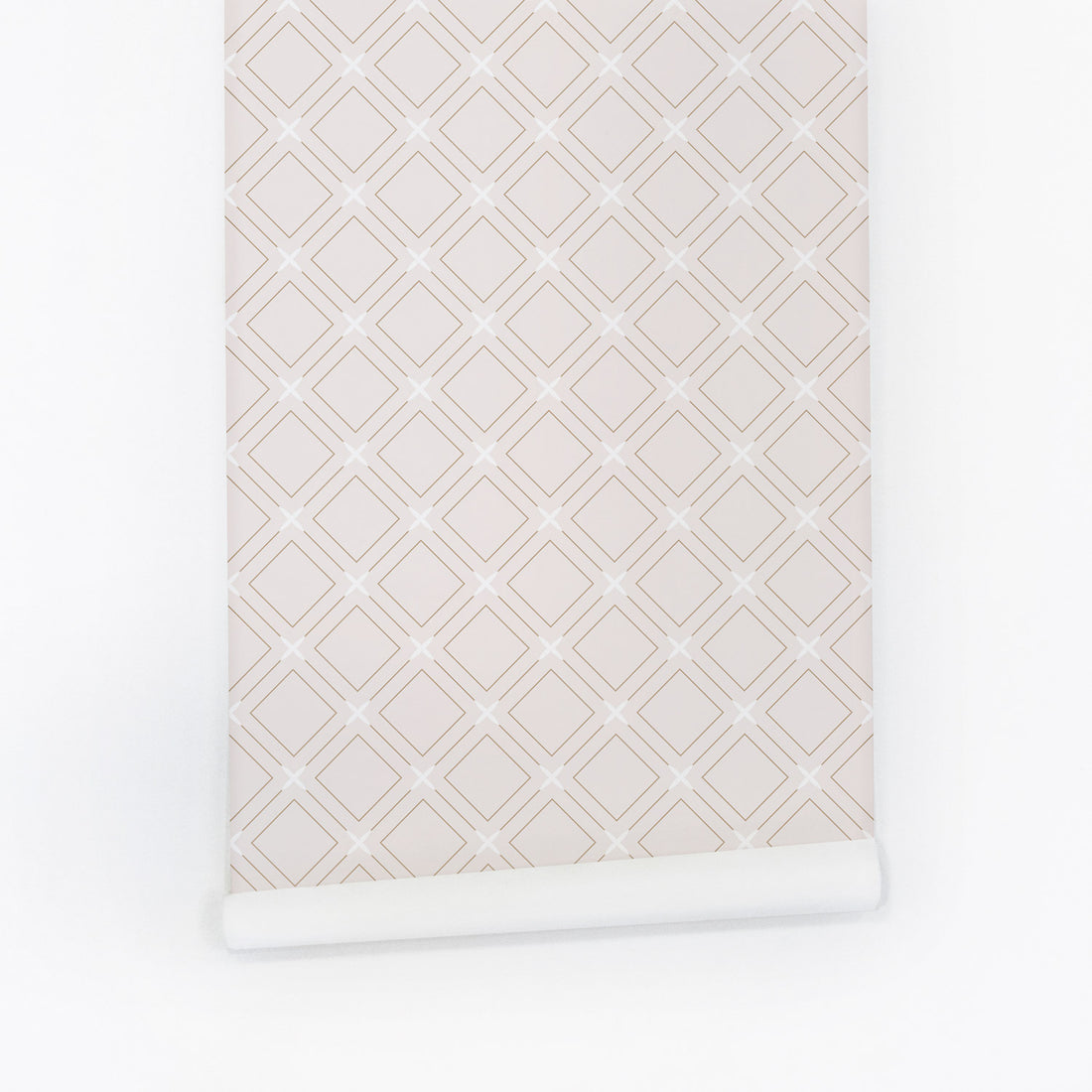 Nude pink color geometric removable wallpaper