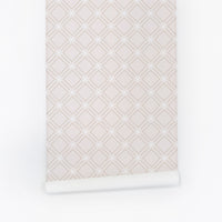 Nude pink color geometric removable wallpaper