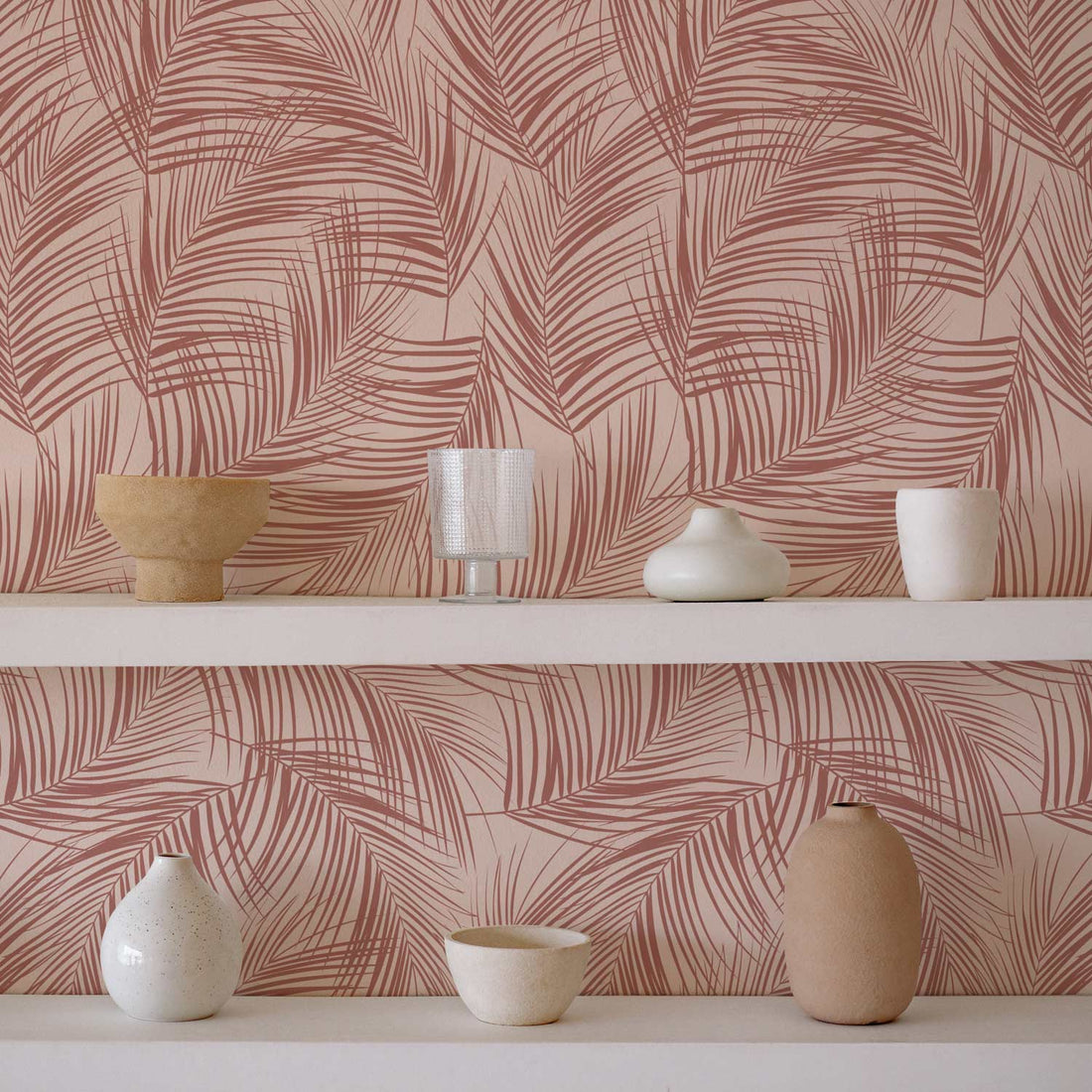 modern boho style store interior with palm removable wallpaper