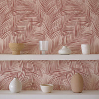 modern boho style store interior with palm removable wallpaper
