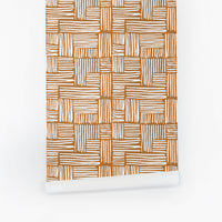 brown plaid motif removable wallpaper