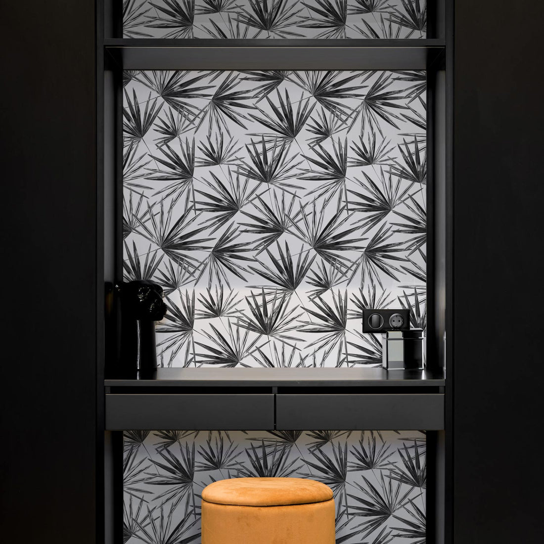 modern jungle style bedroom vanity