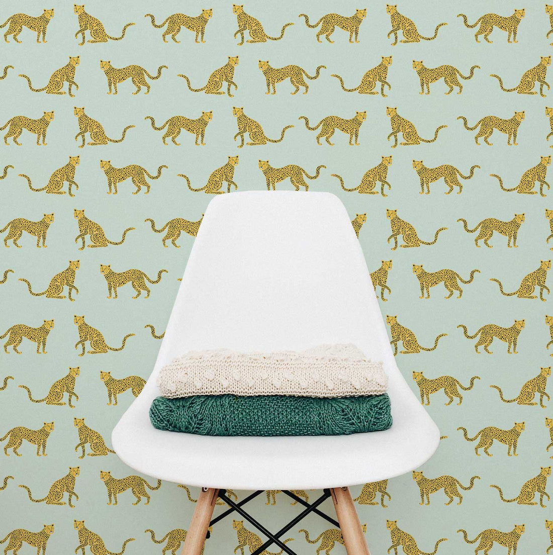 modern green safari theme kids bedroom peel and stick wallpaper