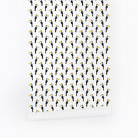 modern tropical tiny bird print removable wallpaper