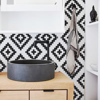 Black and white scandi boho self adhesive wallpaper