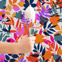 vintage bright colors floral wallpaper