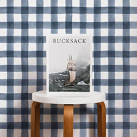 navy plaid pattern removable wallpaper for nautical boys room interior