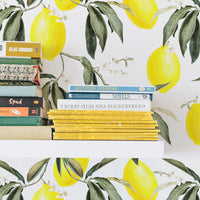 bright yellow lemon removable wallpaper