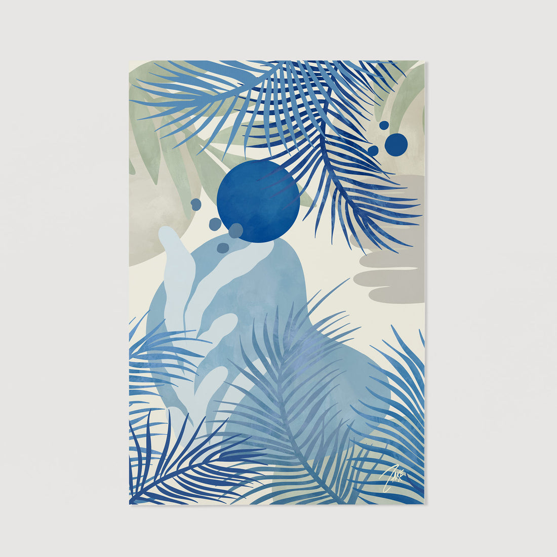 Abstract ocean inspired wall art poster