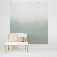 pastel green wall mural in ombre effect