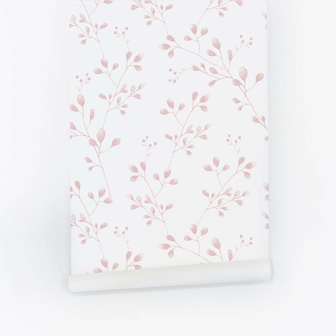 botanical wildflower print peel and stick wallpaper in light pink