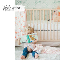 palm springs inspired green palm leaves nursery wallpaper