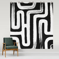 Oversized paint brush design wall mural