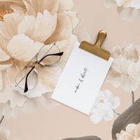 Watercolor peonies removable wallpaper for feminine interior design