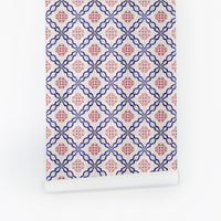 Oriental tiles removable wallpaper roll