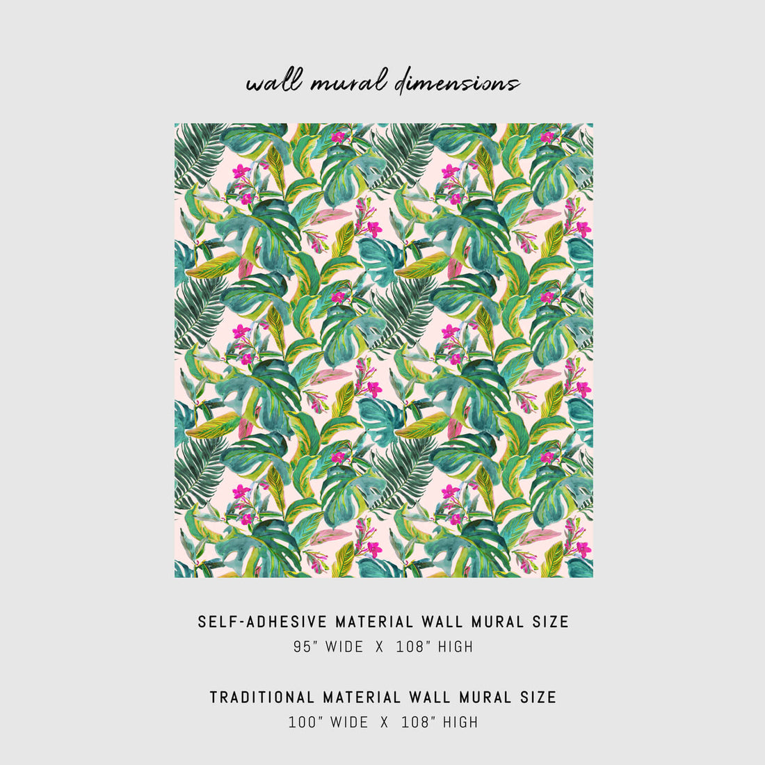 Vibrant tropical wallpaper in self adhesive or traditional wallpaper materials