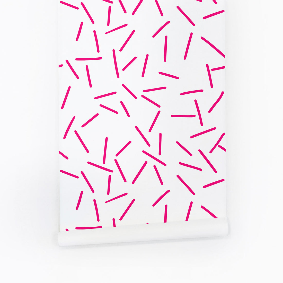 bright pink tiny lines removable wallpaper for baby girls bedroom