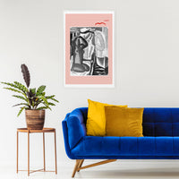 Feminine blush pink painting art print