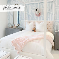 light blue simple stripe pattern wallpaper for elegant girls bedroom