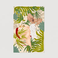Eclectic nude wall art poster with nude female shapes