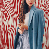 red zebra print wallpaper for retro inspired home