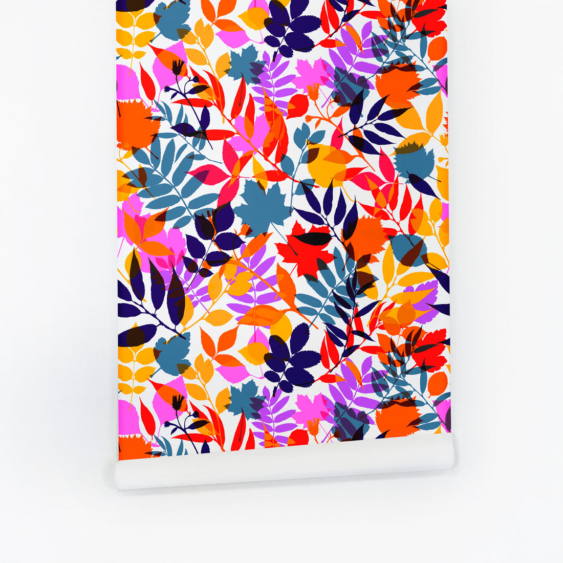 multicolor botanical peel and stick wallpaper