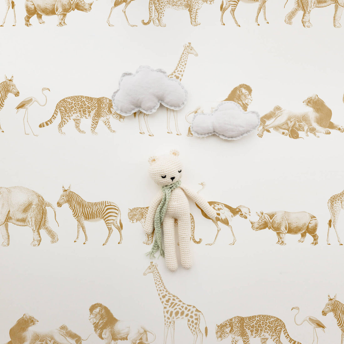 Kids room animal removable wallpaper