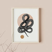 Snake art print interior