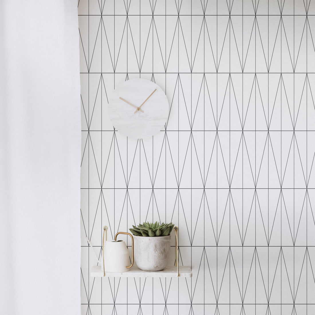 scandinavian simple geometric lines pattern wallpaper peel and stick