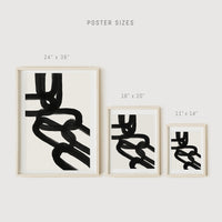 Brush strokes abstract wall art print poster