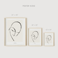 Abstract art female portrait poster
