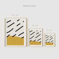 Yellow color mid century posters