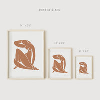 Home decor nude femme silhouette print