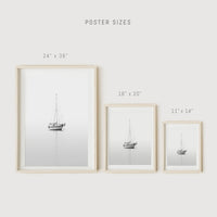 Nautical poster decor with sailing yacht