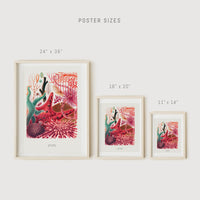Colorful coral reef art prints