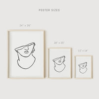 Wall art prints with painted roman statue
