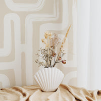 light beige delicate lines inspired wallpaper for feminine girls bedroom